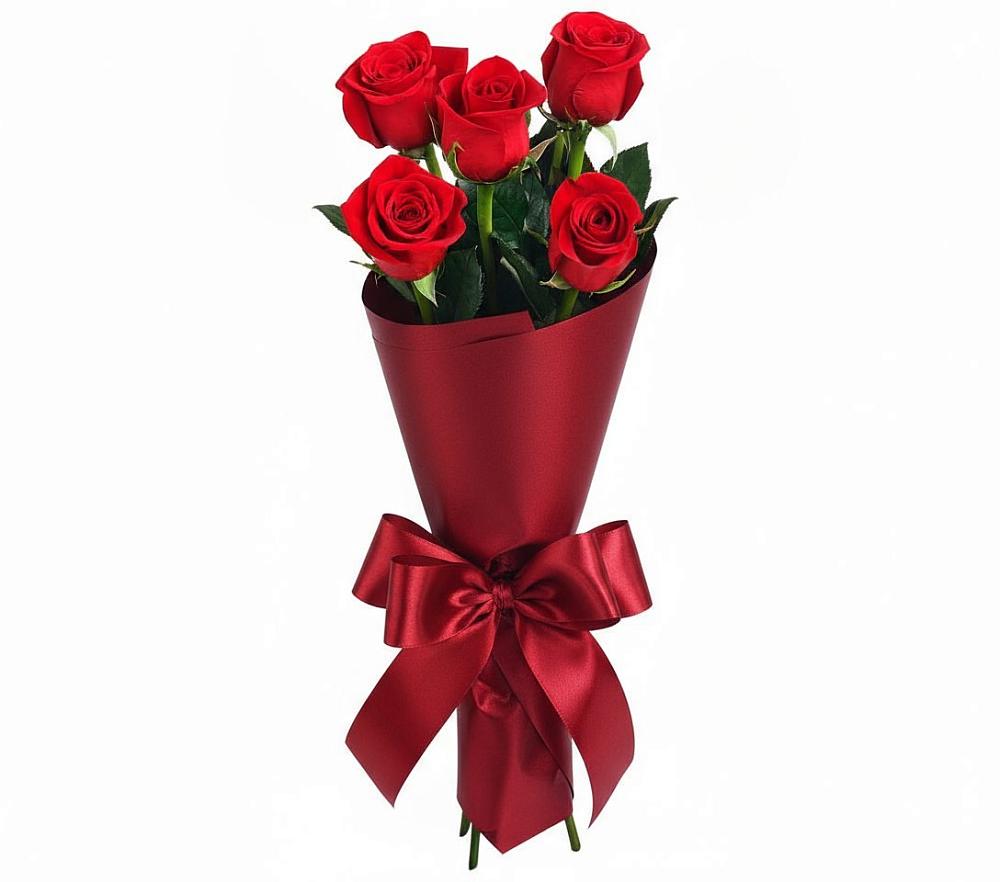Букет 5 Красных роз Эдлесс Лав в Алешня