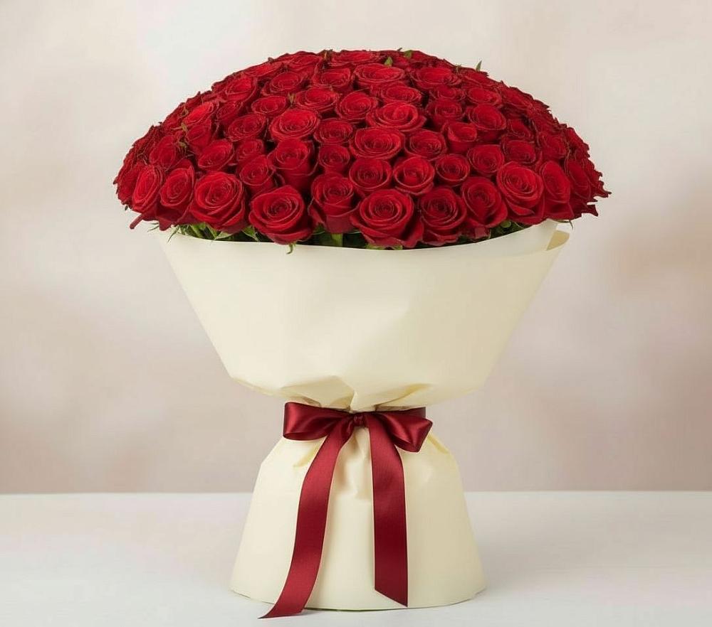 Букет 101 Красная роза Милано в Алешня