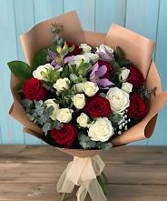 Букет цветов из:  Розы и Альстромерии в Алешня