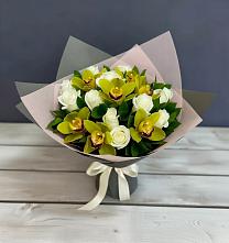 Букет цветов из:  Орхидеи и Розы в Алешня