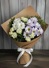 Букет цветов из:  Хризантемы и Розы в Алешня