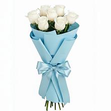 Букет 7 белых роз Проуд в Алешня