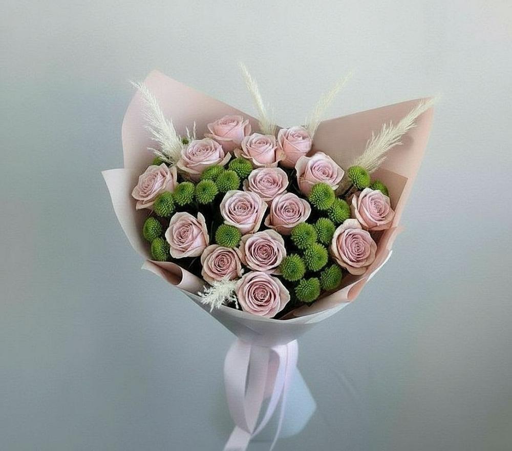 Букет цветов из: Розы и Хризантемы в Алешня