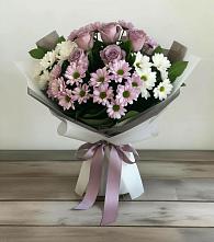 Букет цветов из:  Хризантемы и Розы в Алешня