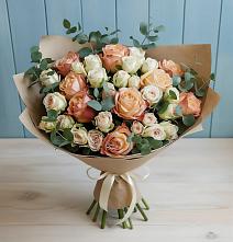 Букет цветов из:  Альстромерии и Розы в Алешня